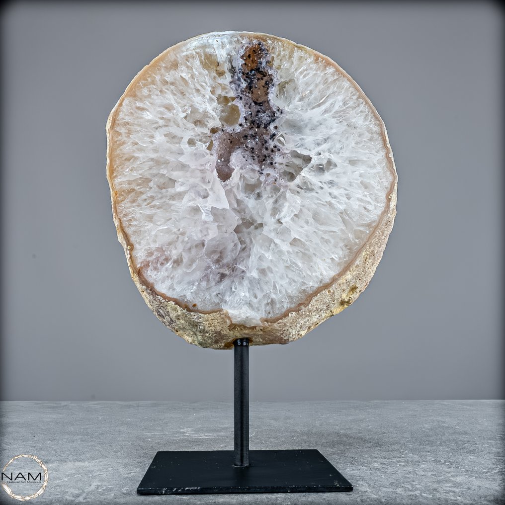 Elegance of the Earth – Natural agate druse on stand statement piece- 1609.25 g #1.0