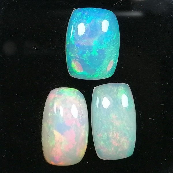 3 pcs  蛋白石  - 8.14 ct - 西班牙宝石学院（IGE） - 浓烈的色彩游戏 #4.3