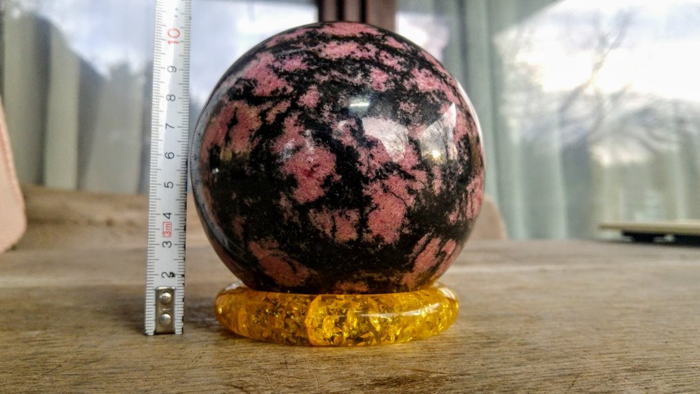 2,2 kg Massive Rhodonite - Sphere Specimen Top quality - Height: 10 cm - Width: 10 cm- 2243 g #3.2