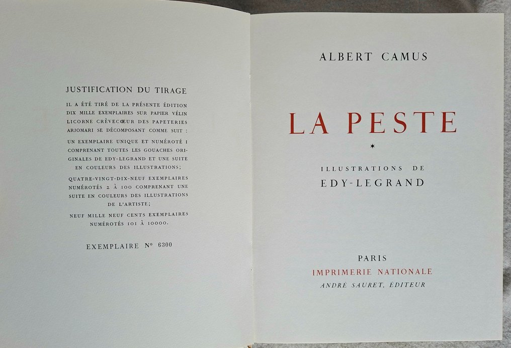 Albert Camus / Edy Legrand - La Peste (Edition spéciale numérotée sous coffret) - 1947 #1.0
