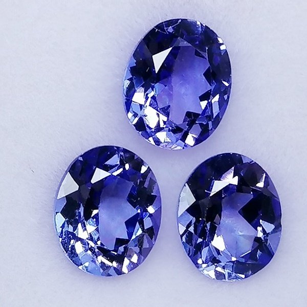 3 pcs Βιολετί Τανζανίτης - 2.23 ct - Instituto Gemólogico Español (IGE) #4.3