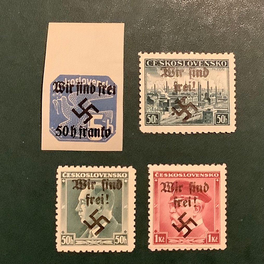 Βοημία και Μοραβία 1938 - Rumberg: 4 σφραγίδες με εκτύπωση 'είμαστε ελεύθεροι'. - Michel #1.0
