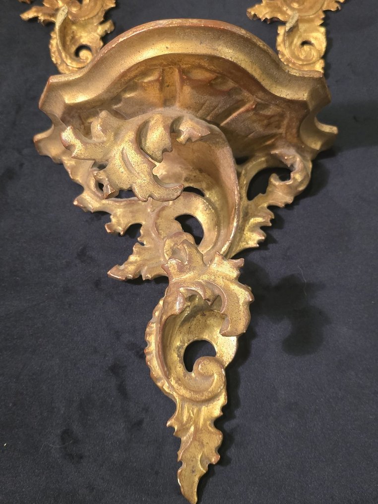 挂墙套件 (3) - 镀金木 - 三块古老的壁架，洛可可风格 #2.1