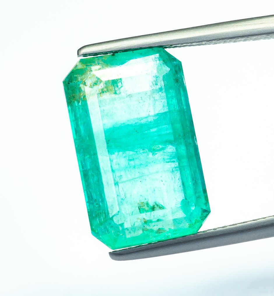 Ingen mindstepris Smaragd  - 10.90 ct - Bellerophon Gemlab - Blågrøn (Nigeria) #2.1