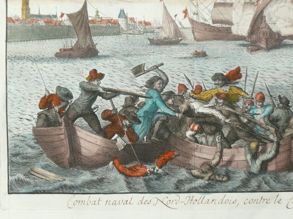 Netherlands - Enkhuizen, Zuiderzee; Jan Luyken - Combat naval des Nord-Hollandois, contre le Comte de Bossu - 1681-1700 #4.3