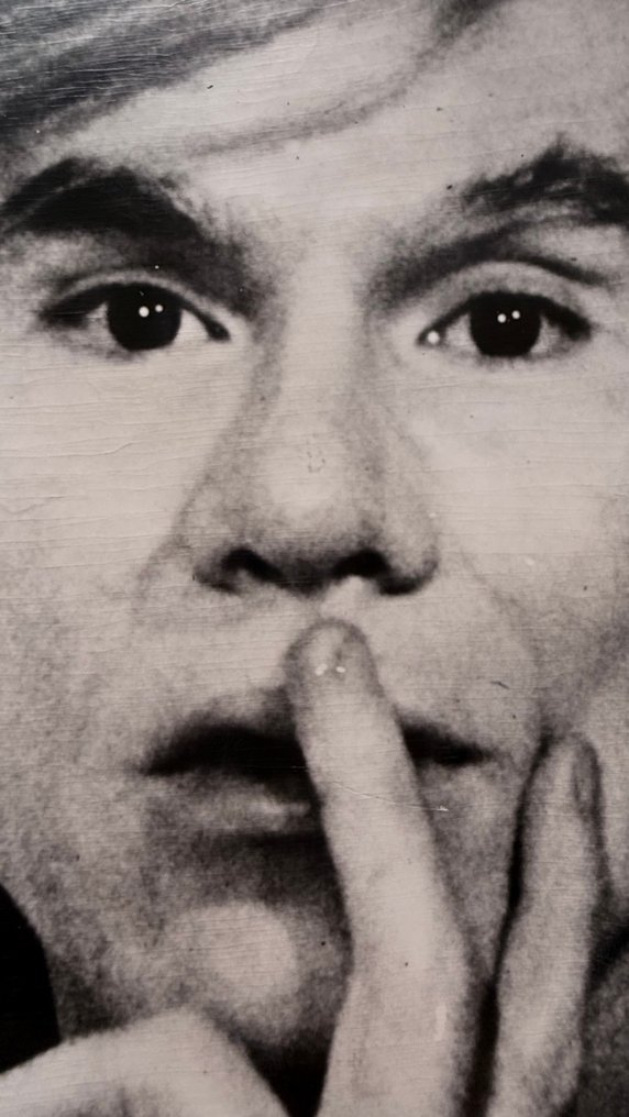 Unknown - Andy Warhol in front of his selfportrait, 1973 #2.1