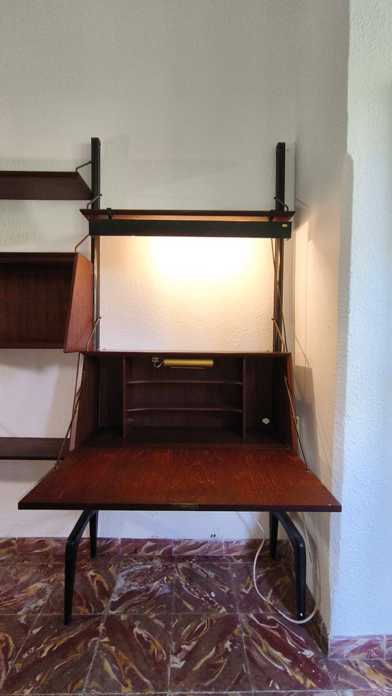 Louis van Teeffelen - Væghylde enhed - Teaktræ, Messing, Rosentræ #1.0