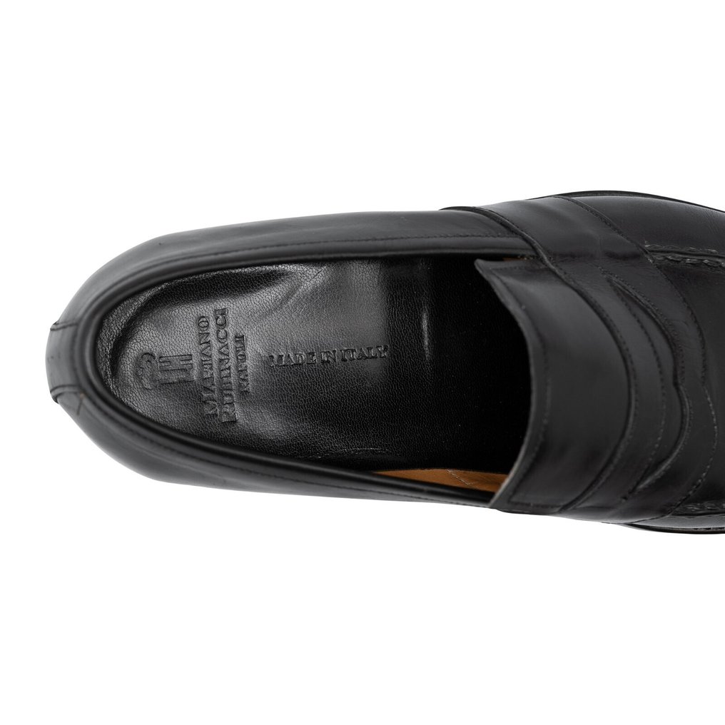 RUBINACCI RRP 1300€ Black Leather Penny Loafers Shoes Goodyear Handmade in Italy - 6 UK - 40 IT - Mocassins - Size: EU 40 - New in box #2.1