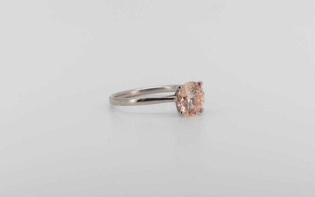 χωρίς τιμή ασφαλείας - Δαχτυλίδι - 14 καράτια Λευκός χρυσός -  1.57ct. tw. Ροζ Διαμάντι (Διαμάντια εργαστηριακής καλλιέργειας με φανταχτερά χρώματα) - Fancy Intense Pink-VS2 #3.2