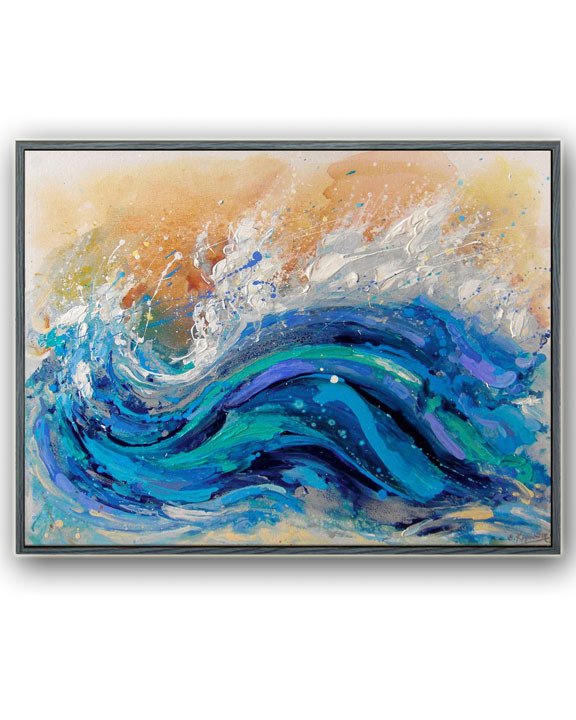 ART-IKarpikioti - Abstract Seascape “Blue Waves” / ONE OF A KIND - HAND PAINTING #1.0