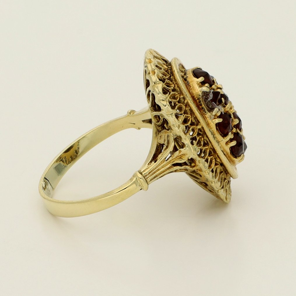 Bague - 14 carats Or jaune - 0.70ct. tw. Grenat #4.3