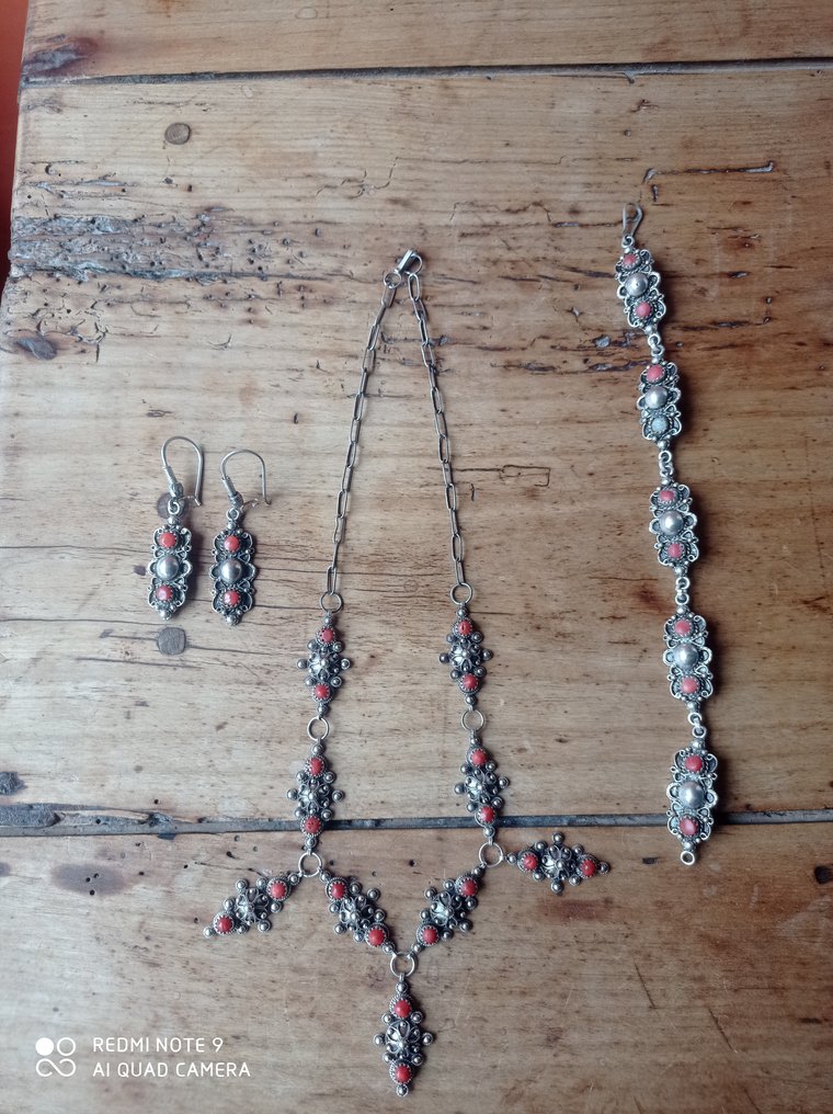 Parure Berbère Argent/Corail - Algéria  (Nincs minimálár) #2.1