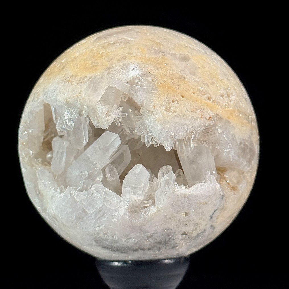 Ei lähtöhintaa - Upea pari kristallikvartsia ja onyxia. Pallot räätälöidyissä telineissä.- 2600 g - (2) #3.2