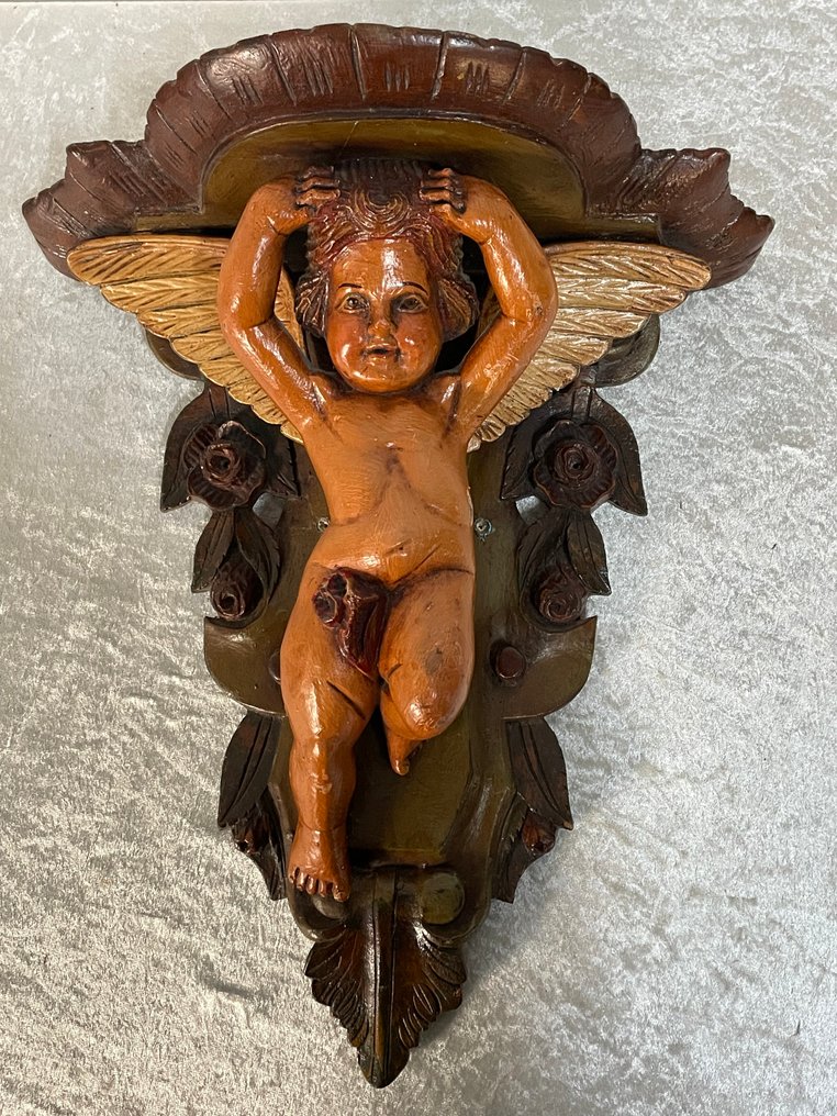  Architectural ornament - 1940-1950 - Console Engel - 40 cm  #3.2