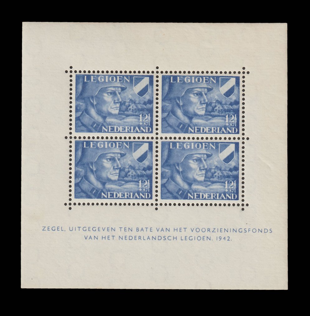 Netherlands 1942 - Legioenblokken (with plate defect) - NVPH V402/V403 #3.2