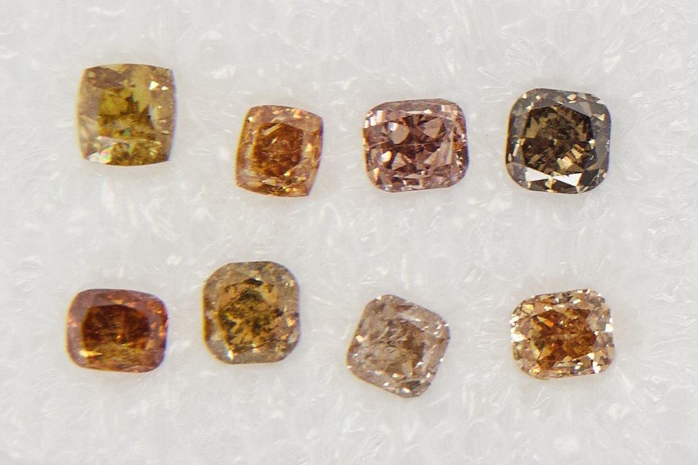 没有保留价 - 8 pcs 钻石 (天然) - 0.91 ct - 枕形 - SI1 微内含一级, SI2 微内含二级, I1 内含一级, I2 内含二级, I3 - 安特卫普宝石报告(GRA) #1.0