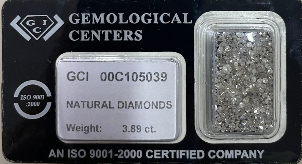 572 pcs Diamond (Natural) - 3.89 ct - Round - G, K - SI1, I1 - Gemmological Centre Israel (G.C.I.) #3.2