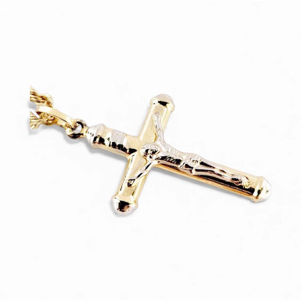 Κολιέ με μενταγιόν - 18 καράτια Κίτρινο χρυσό, Λευκός χρυσός - Κατασκευασμένο στην Ιταλία #2.1