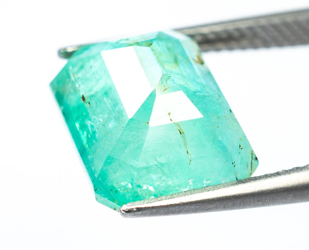 No reserve price Emerald  - 6.49 ct - Bellerophon Gemlab - Bluish Green (Nigeria) #3.2
