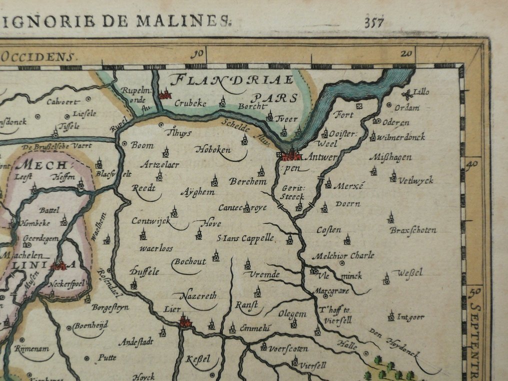Belgia - Mechelen, Antwerpen, Lier, Leuven, Brabant; Petrus Kaerius / J.E. Cloppenburg - Mechlinia Dominium - 1632 #3.2