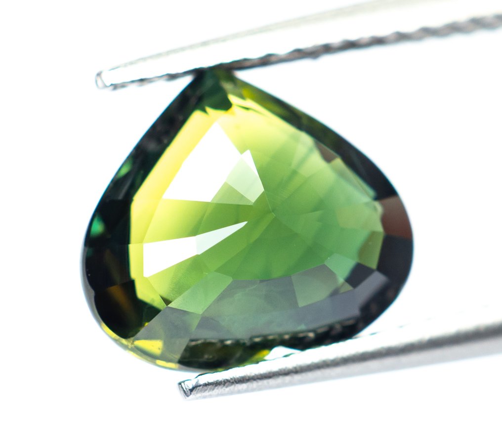 Sans prix de réserve Saphir  - 3.02 ct - Bellerophon Gemlab - Vert bluâtre profond #3.2