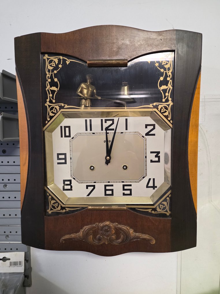 Αυτόματο ρολόι - ODO -   ξύλο, μέταλλο, μπρούντζος, διακοσμημένο γυαλί - 1950-1960 #1.0