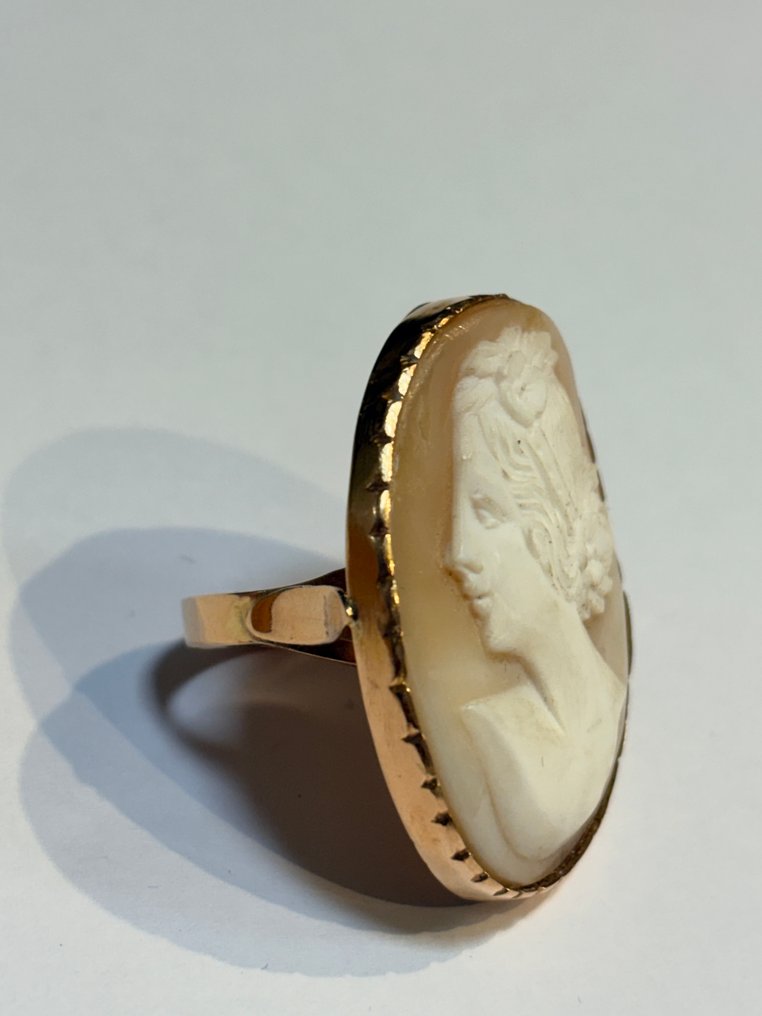 戒指 - 14 克拉 玫瑰金 - 浮雕贝壳,沙丁鱼 #2.1