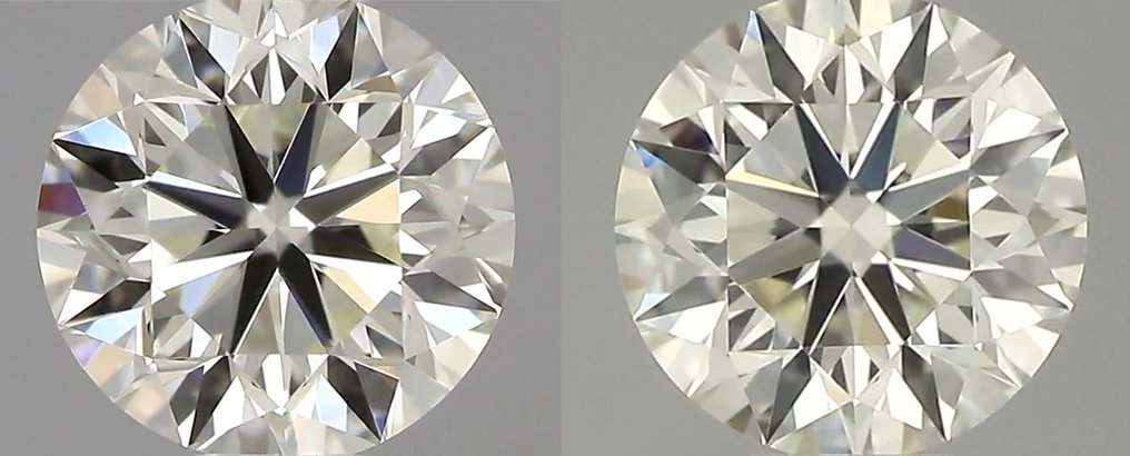 没有保留价 - 2 pcs 钻石 (天然) - 0.64 ct - 圆形 - J, I - IF - 国际宝石研究院(IGI) - 一对_EX VG 无 #1.0