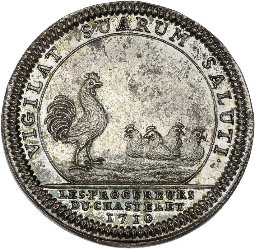 Γαλλία. Jeton Louis XIV 1710 - Procureurs du chatelet - 30,77mm / 9,85gr #1.0