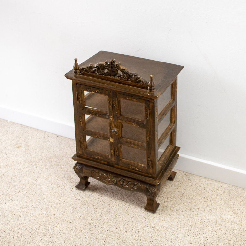 展示箱 - due ante - 木, 玻璃 - 带有檐口的浮雕 #3.2