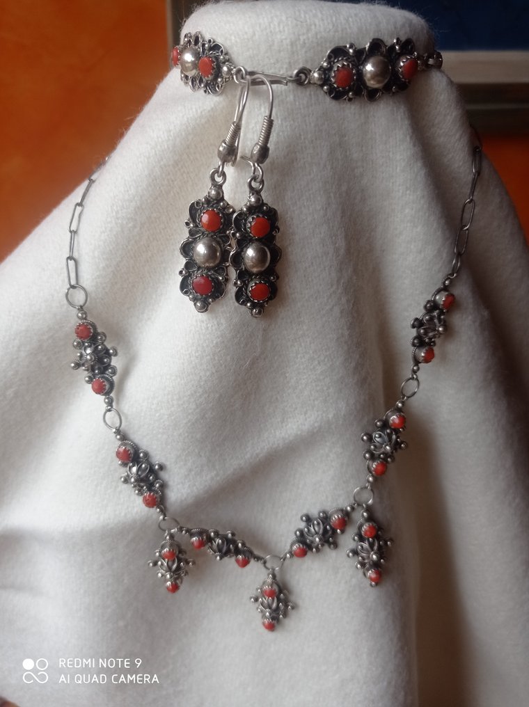 Parure Berbère Argent/Corail - Algéria  (Nincs minimálár) #1.0