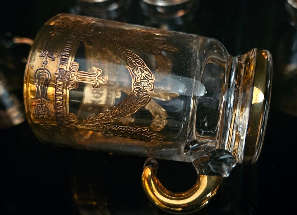 antica cristalleria italiana - Kahviastiasto (6) - ancient luxury gold coffee cups - Kulta, Kristalli #4.3