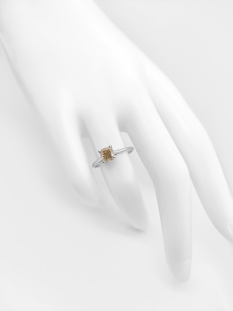 χωρίς τιμή ασφαλείας - Δαχτυλίδι - 14 καράτια Λευκός χρυσός -  1.02ct. tw. Διαμάντι (Φυσικού χρώματος) - Πιστοποιητικό IGI #4.3