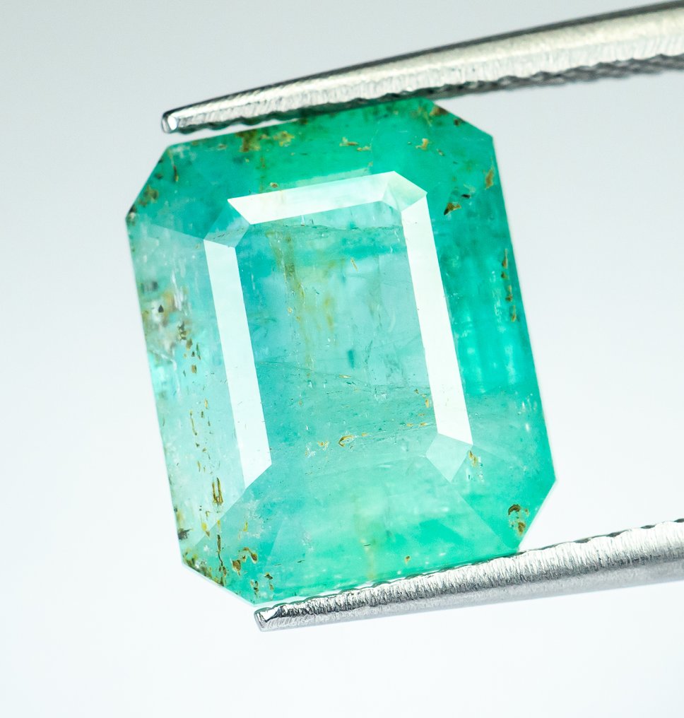 No reserve price Emerald  - 6.49 ct - Bellerophon Gemlab - Bluish Green (Nigeria) #2.1