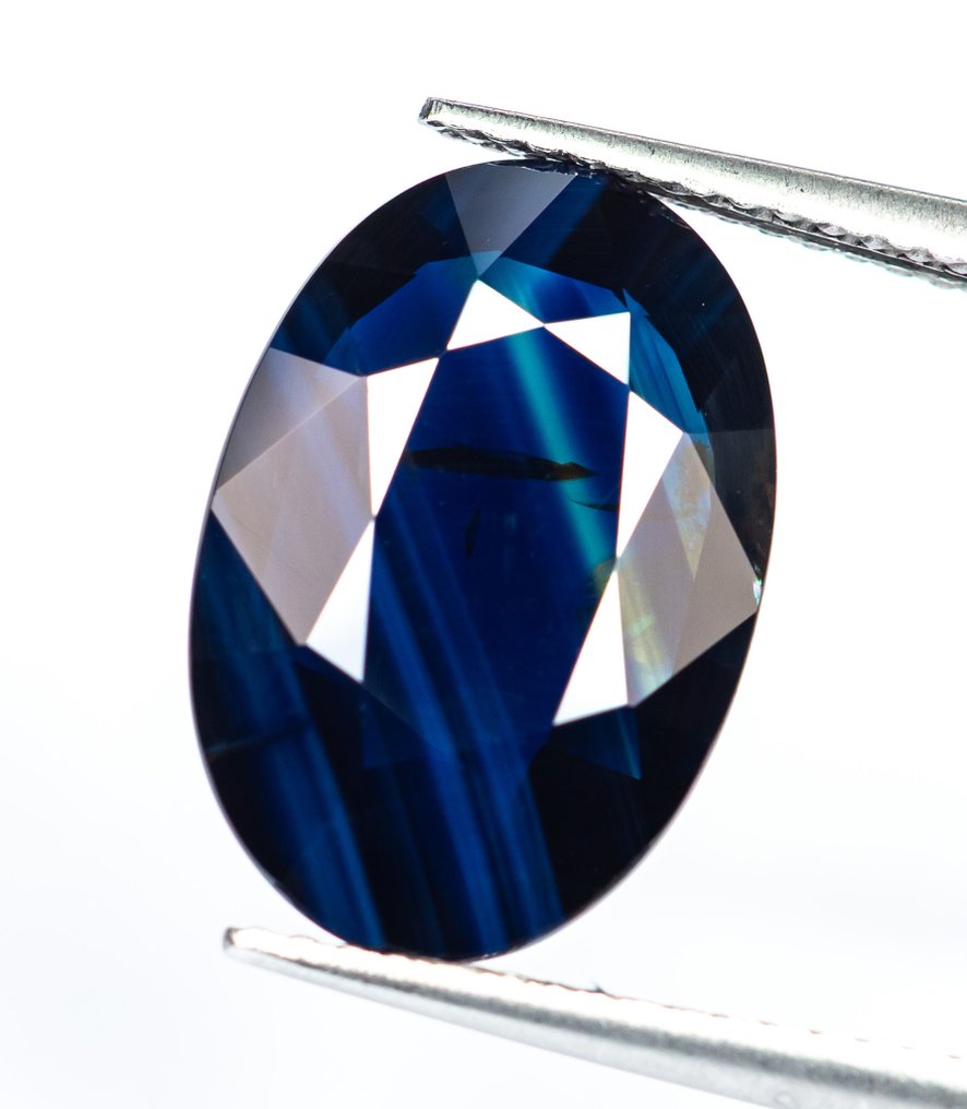 Zonder minimumprijs Saffier  - 8.62 ct - Bellerophon Gemlab - Deep Blue #1.0