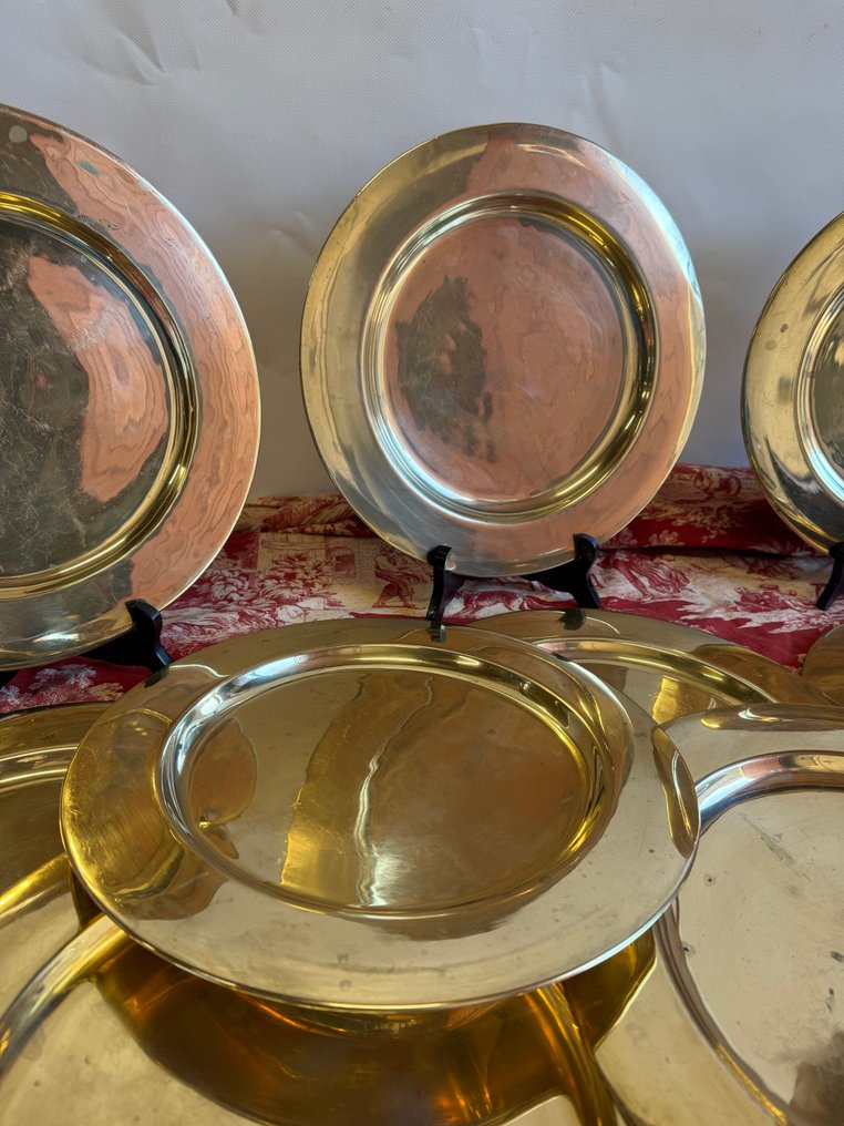 Servierplatte (10) - Exclusive Service “ Coasters” Brass - Messing #1.0