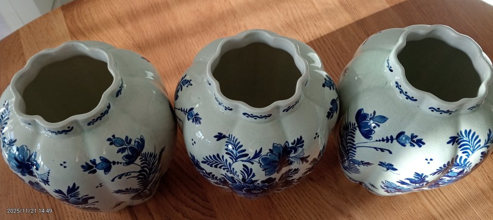 De Porceleyne Fles, Delft - Vază cu capac - Delftware - Set de 5 accesorii pentru dulap #1.0