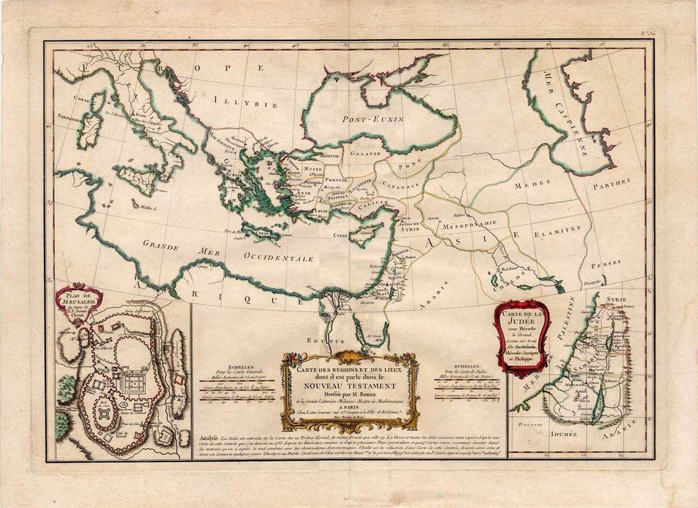 France - Mediterranean region Palestine Israel; Bonne, Rigobert - Lattre, Jean - "Carte des Regions et des Lieux dont il est parle dans le Nouveau Testament. Dressee par M. Bonne de - 1761-1780 #1.0