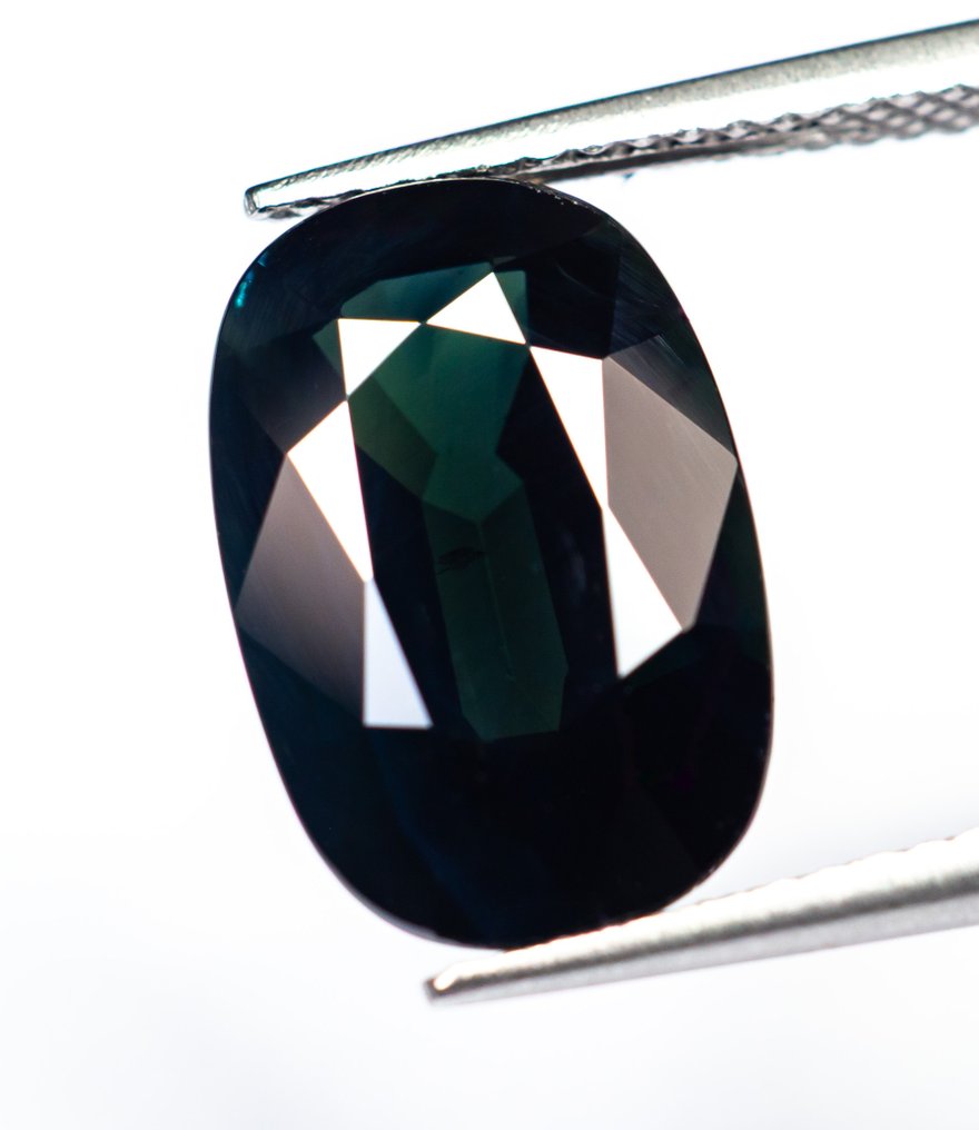Sans prix de réserve Saphir  - 7.59 ct - Bellerophon Gemlab - Bleu verdâtre foncé #2.1