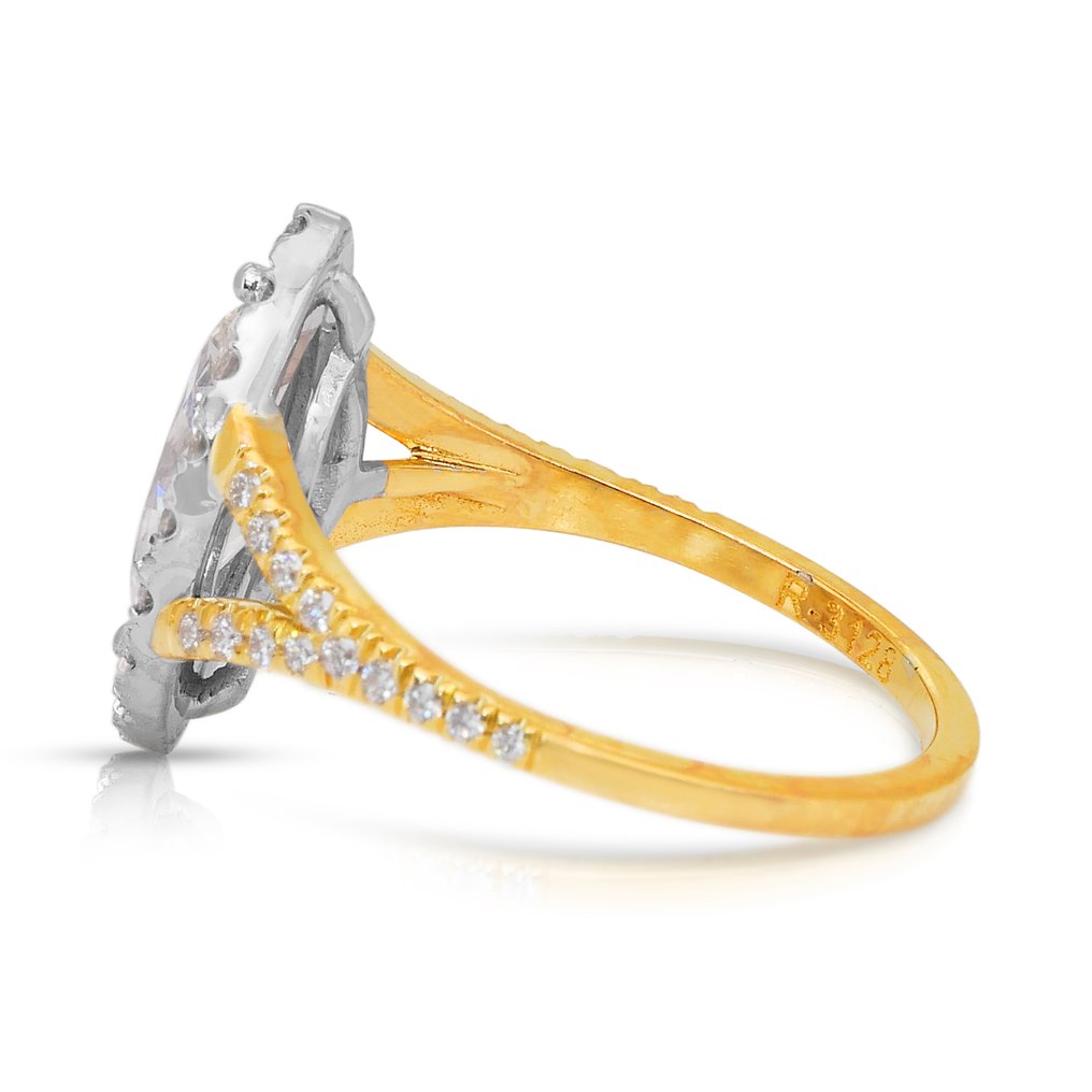 Gyűrű - 18 kt. Sárga arany, Fehér arany - 1.61ct. tw. Gyémánt (Természetes) - Gyémánt - Csodálatos gyűrű #4.3