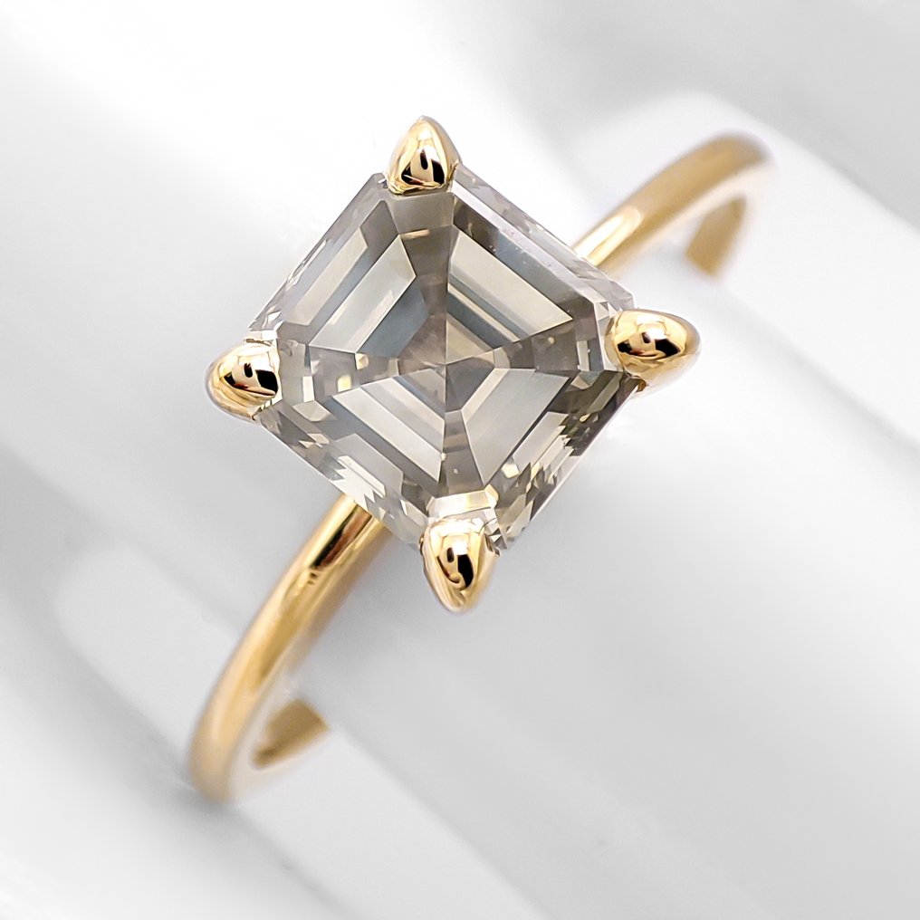 χωρίς τιμή ασφαλείας - Δαχτυλίδι - 14 καράτια Κίτρινο χρυσό -  1.52ct. tw. Διαμάντι (Φυσικού χρώματος) #1.0