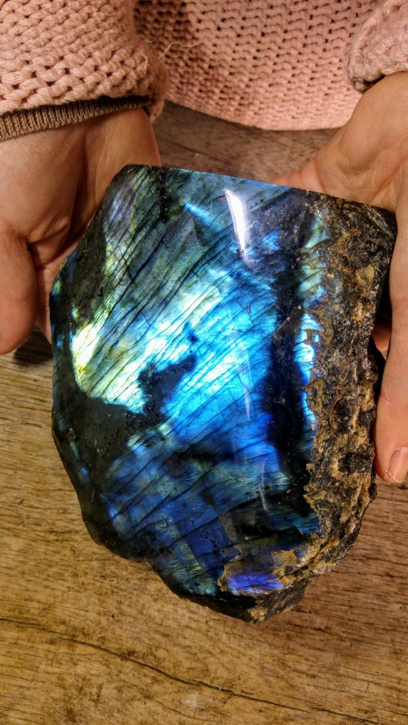 Colori turchese, blu reale, argento Labradorite, Forma libera - Altezza: 15 cm - Larghezza: 15 cm- 2002 g #2.1