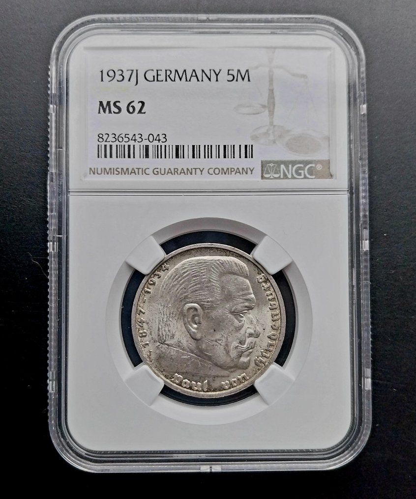 Germany, Third Reich 5 Reichsmark 1937 J MS62  (No Reserve Price) #1.0
