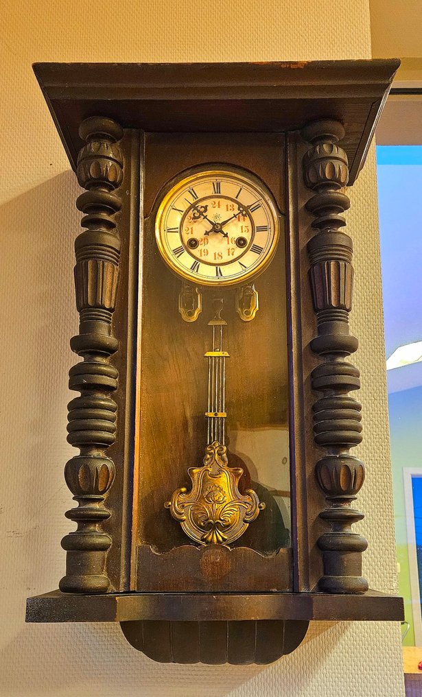 挂钟 - Junghans -   木, 黄铜, 玻璃 - 1940-1950 #4.3