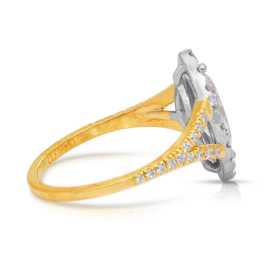 Gyűrű - 18 kt. Sárga arany, Fehér arany - 1.61ct. tw. Gyémánt (Természetes) - Gyémánt - Csodálatos gyűrű #3.2