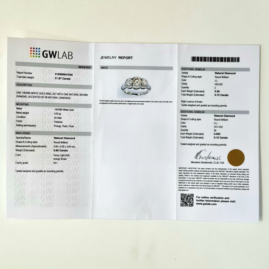 Δαχτυλίδι αρραβώνων - 14 καράτια Λευκός χρυσός - 1.67ct. tw. Διαμάντι (Φυσικού χρώματος) - Διαμάντι #4.3