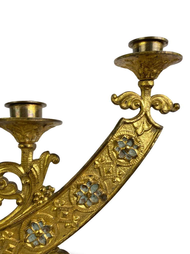 Candelabrum - Gilt bronze - Height 42cm - 19th century #3.2
