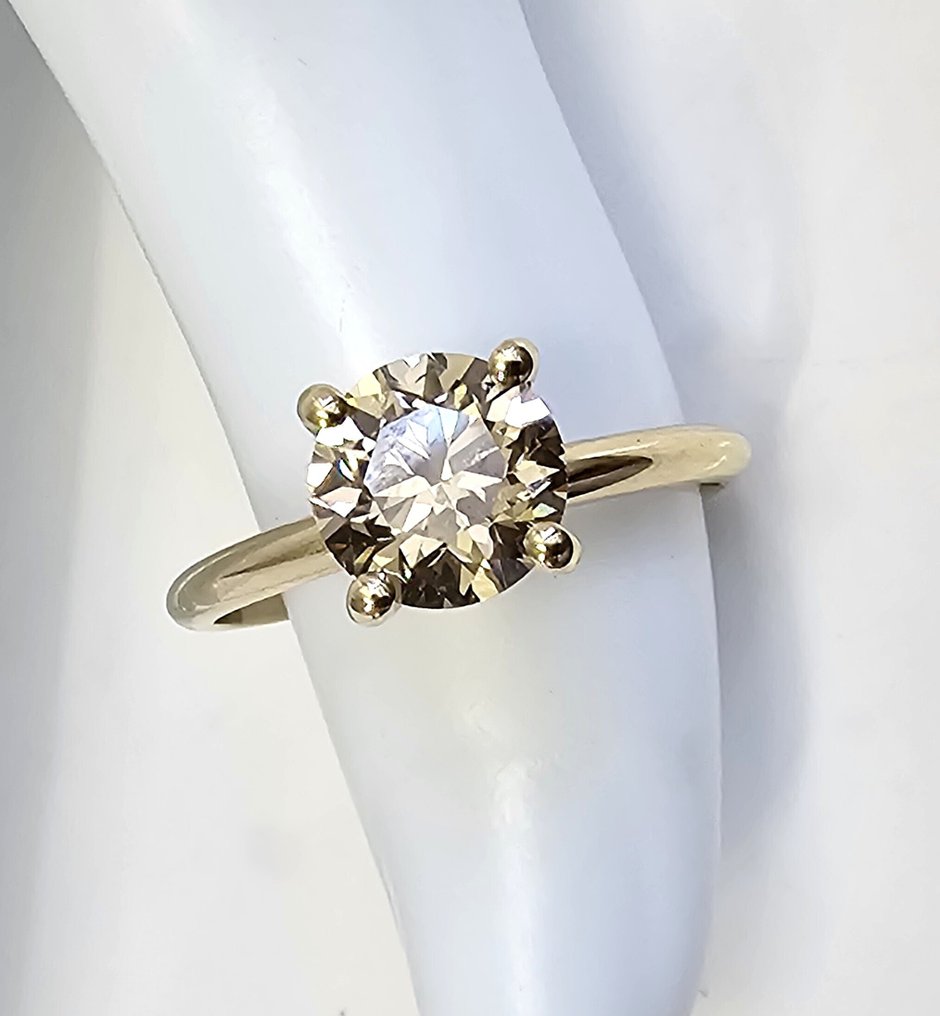 Sans prix de réserve - Bague - 14 carats Or jaune -  1.52ct. tw. Diamant (Naturelle) - Diamant #3.2