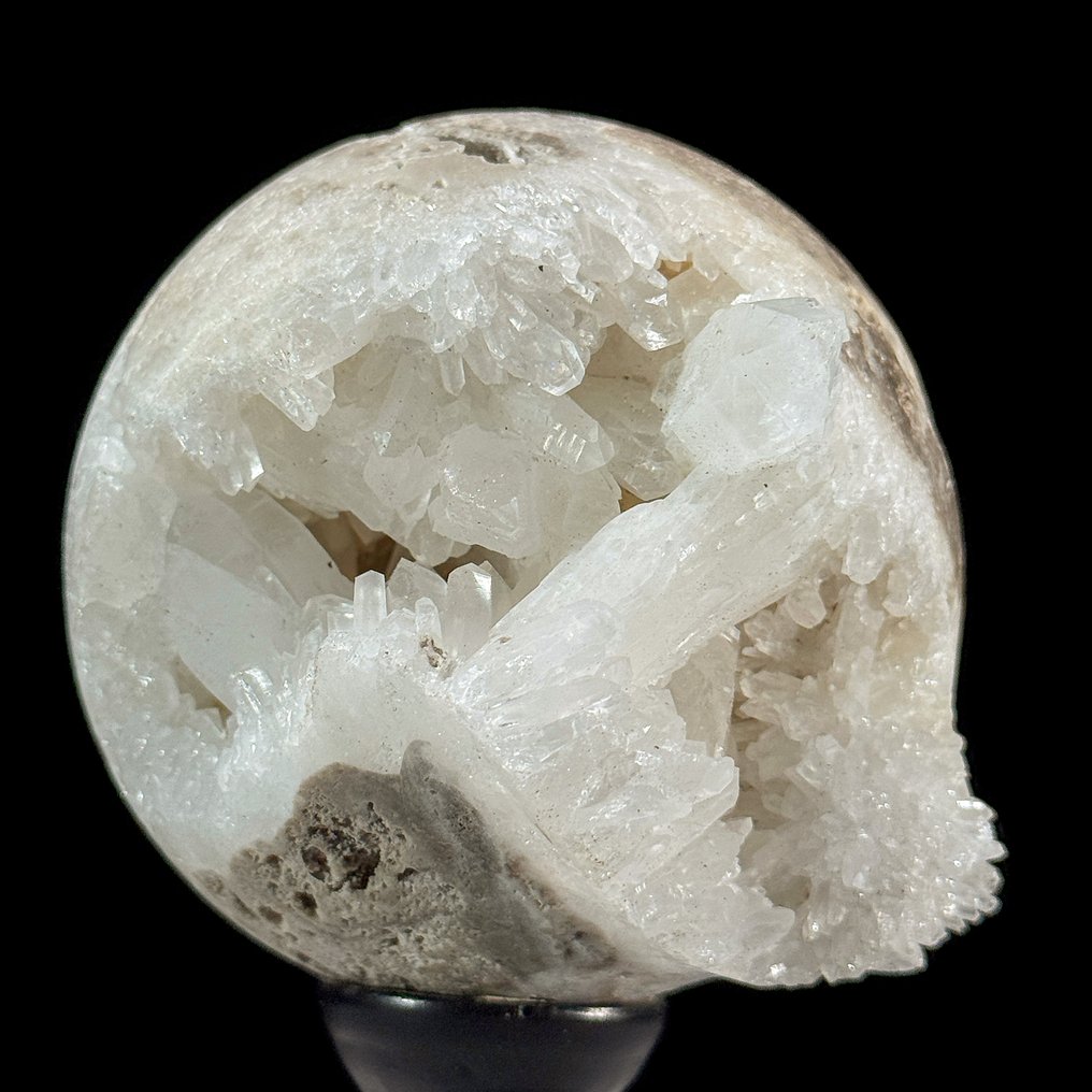 Ornement décoratif (2) - NO RESERVE PRICE - Stunning Pair of Quartz Crystal Sphere & Turritella Sphere on stands #2.1