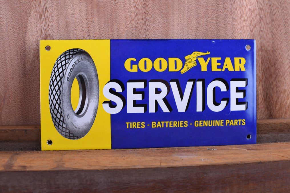 Sign - Goodyear - Goodyear SERVICE; enamel sign; endures time #1.0